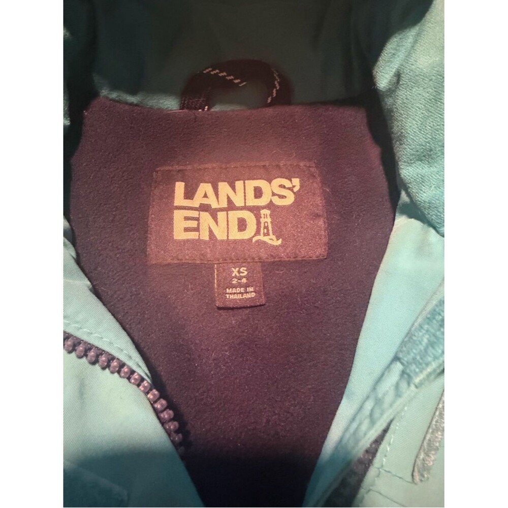 Lands' End Women's/Teen Aqua Blue Hooded Ski Jacket - Picture 8 of 10